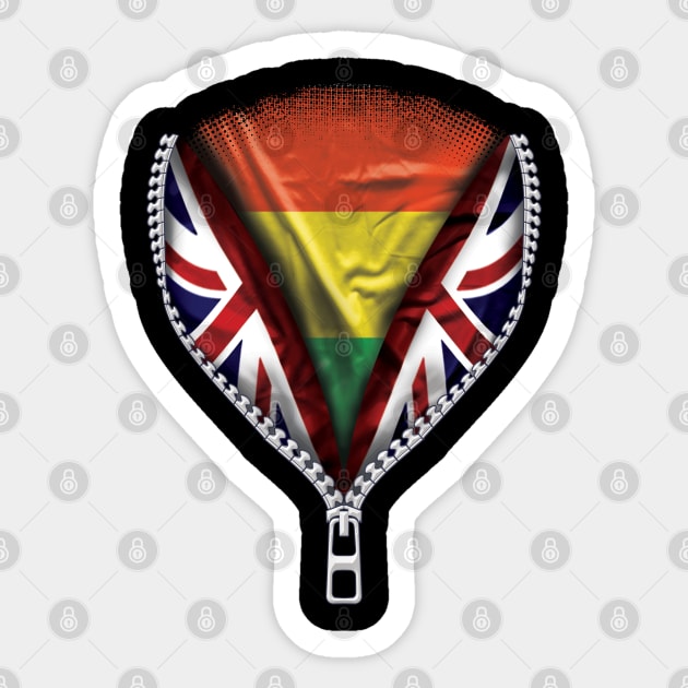 Bolivian Flag  Bolivia Flag zipped British Flag - Gift for Bolivian From Bolivia Sticker by Country Flags